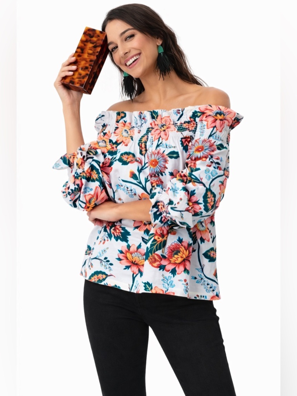 Tuckernuck NWT Marguerite Floral Preppy Chic Feminine Blouse Women Size M